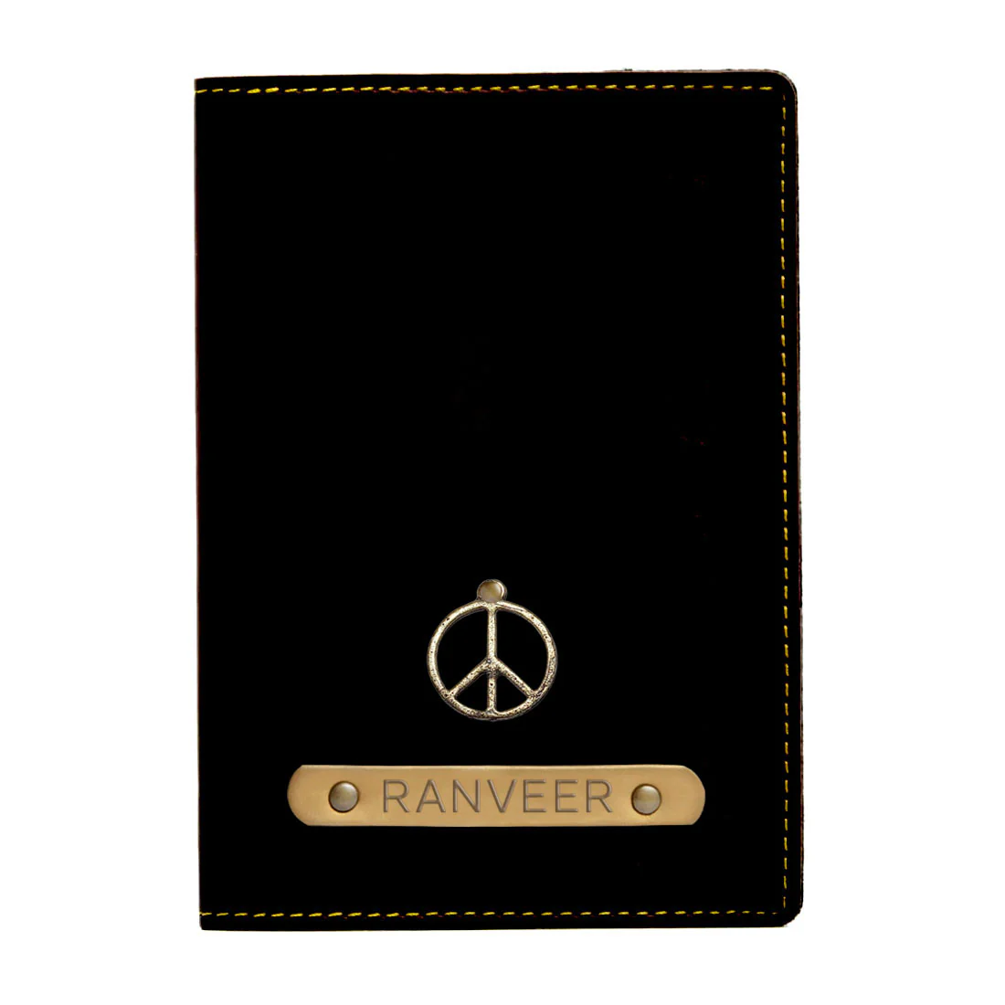 Personalised Travel Document Holder Passport Added Charm - Peace Sign - Image 3