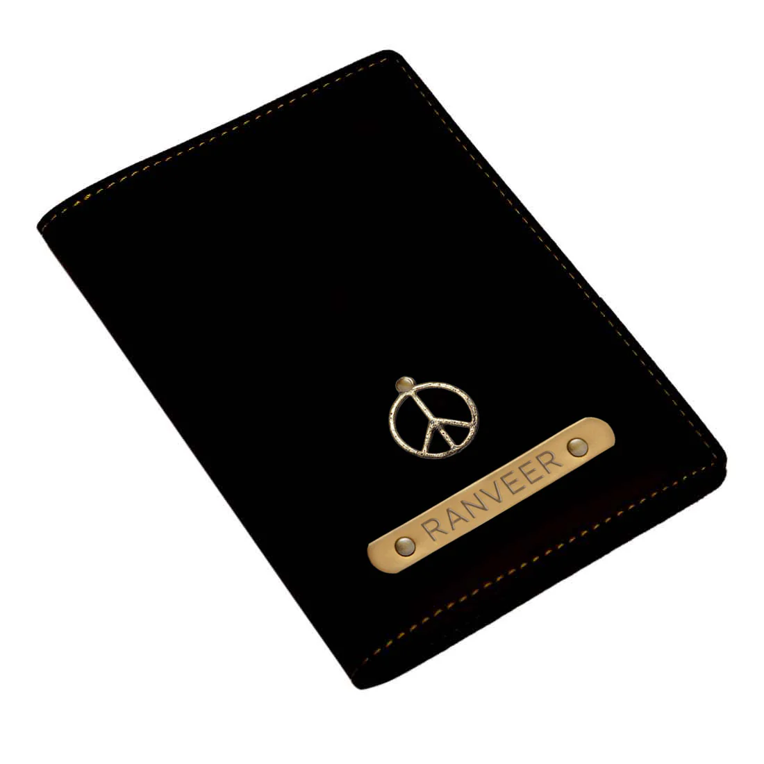 Personalised Travel Document Holder Passport Added Charm - Peace Sign - Image 4