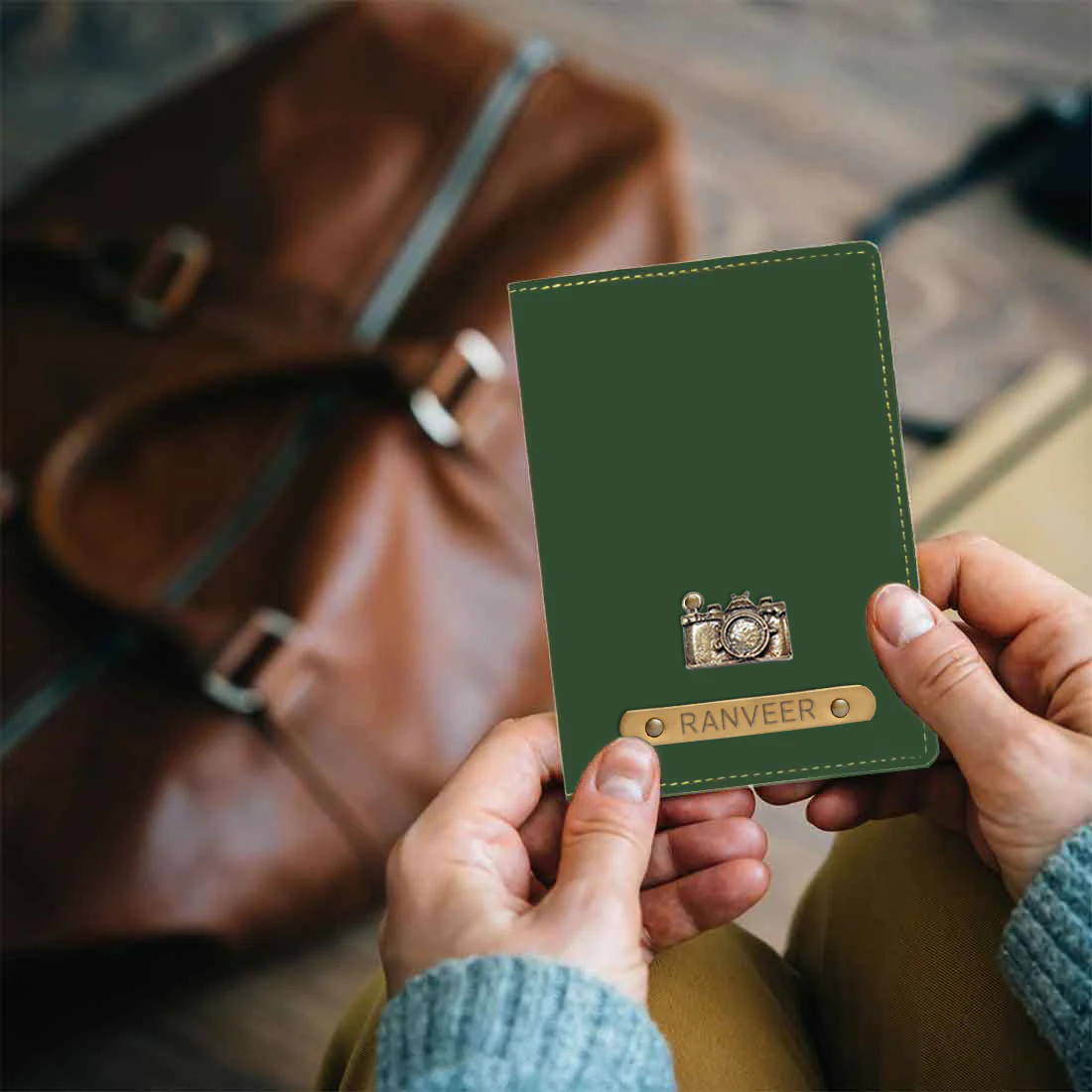 Customized Travel Wallet Passport Cover with Charm - Camera - Image 21