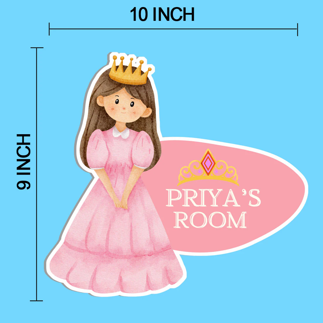 Personalised Childrens Bedroom Door Signs for Girls - Kids Room Cartoon Name Board - Image 2