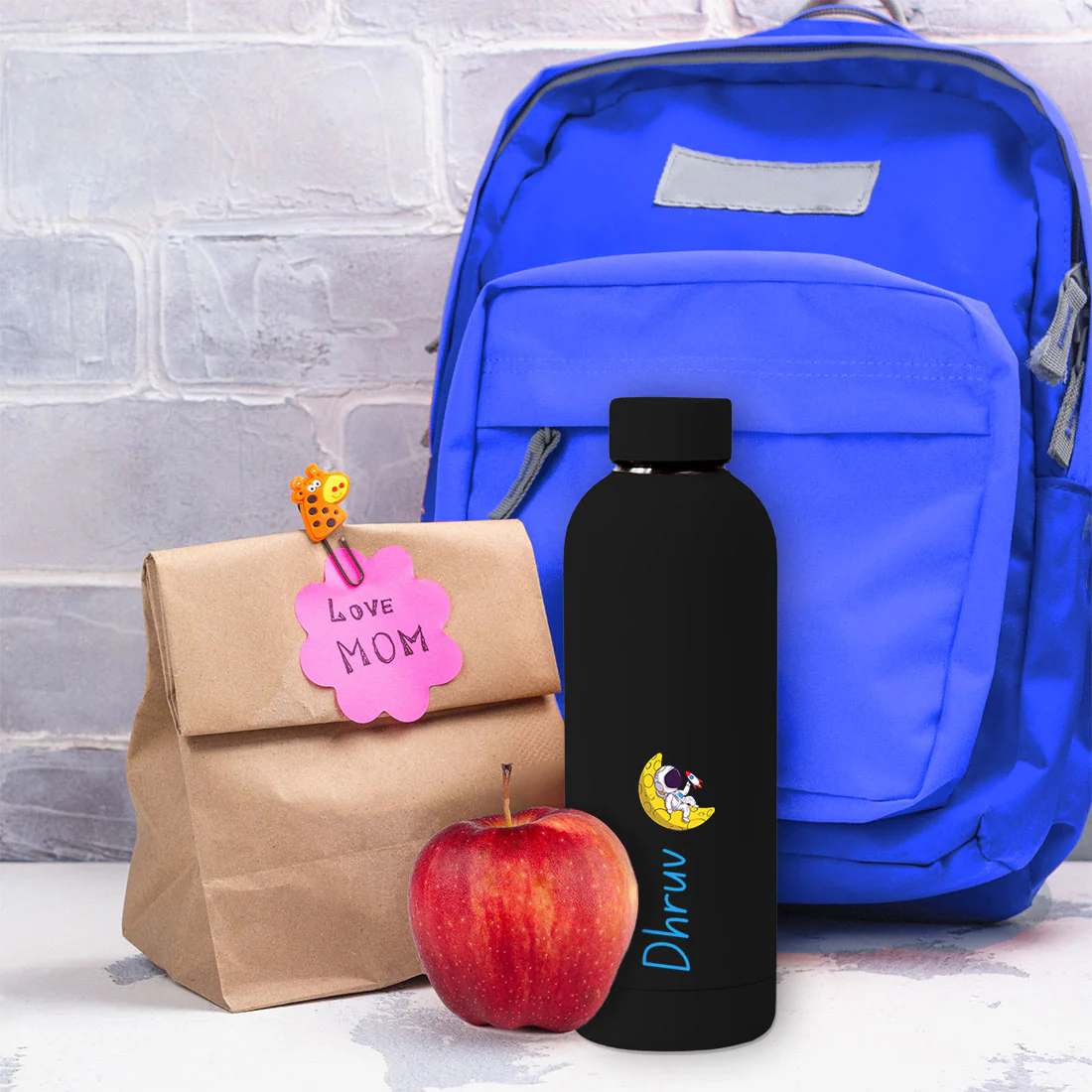 Personalised Childrens Bottles with Name-Double Insulated Bottle for Travel, Shool, Home BPA Free, Leakproof - Astronaut Design - Image 12