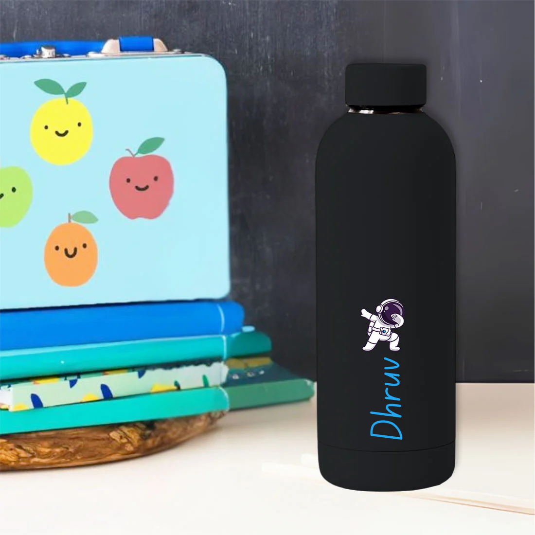 Personalised Childrens Bottles with Name-Double Insulated Bottle for Travel, Shool, Home BPA Free, Leakproof - Astronaut Design - Image 14