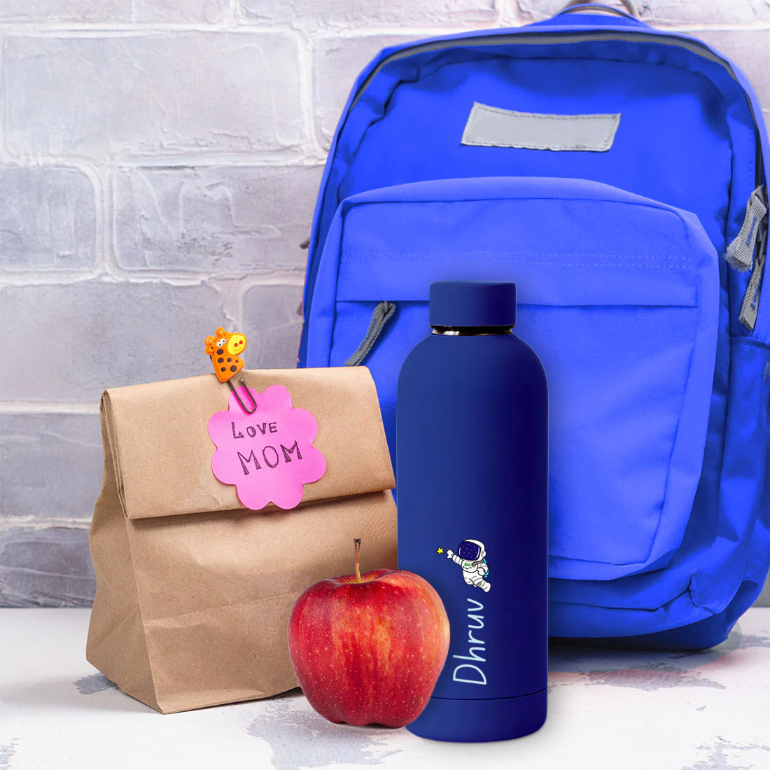 Personalised Childrens Bottles with Name-Double Insulated Bottle for Travel, Shool, Home BPA Free, Leakproof - Astronaut Design - Image 21