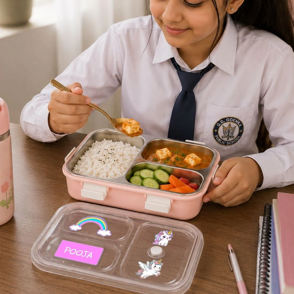 Personalised Childrens Lunch Box Stainless Steel Insulated Tiffin Box - Image 6