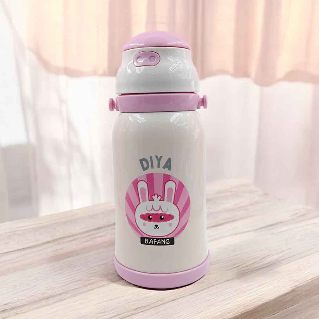 Personalised Childs Water Bottle with Name Printed Sipper Bottle for Kids