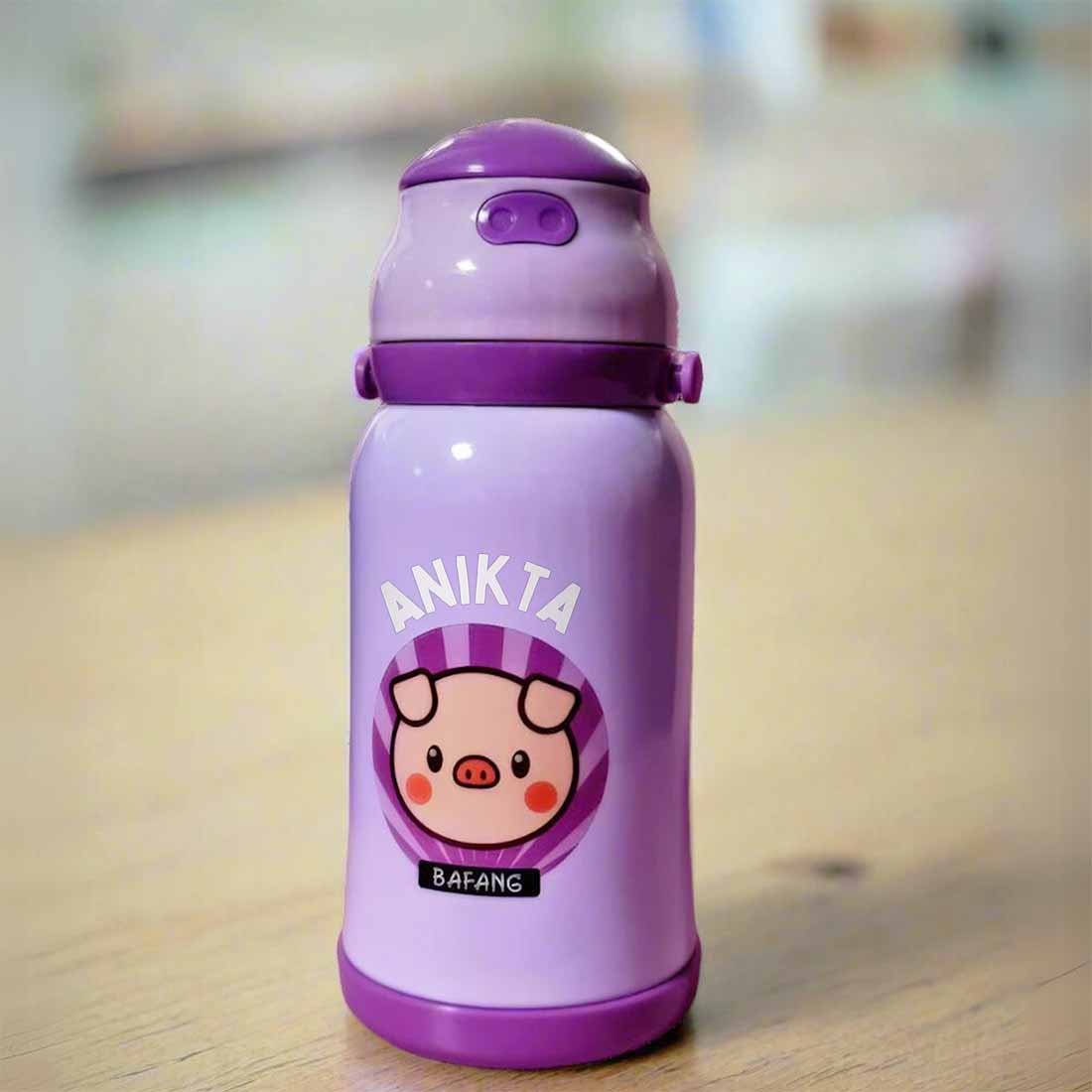 Personalised Childs Water Bottle with Name Printed Sipper Bottle for Kids - Image 2