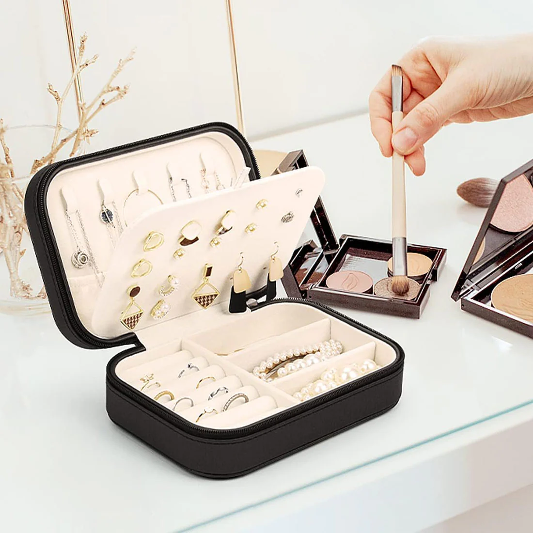 Personalised jewellery Box Organizer for Travel Storage Case for Rings Earrings and Pendants - Image 11