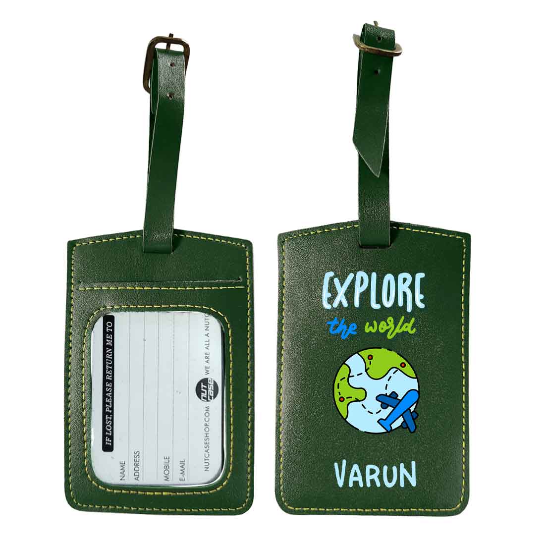 Personalised Luggage Bag Tags for Kids Designer PU Leather Tags - Image 14