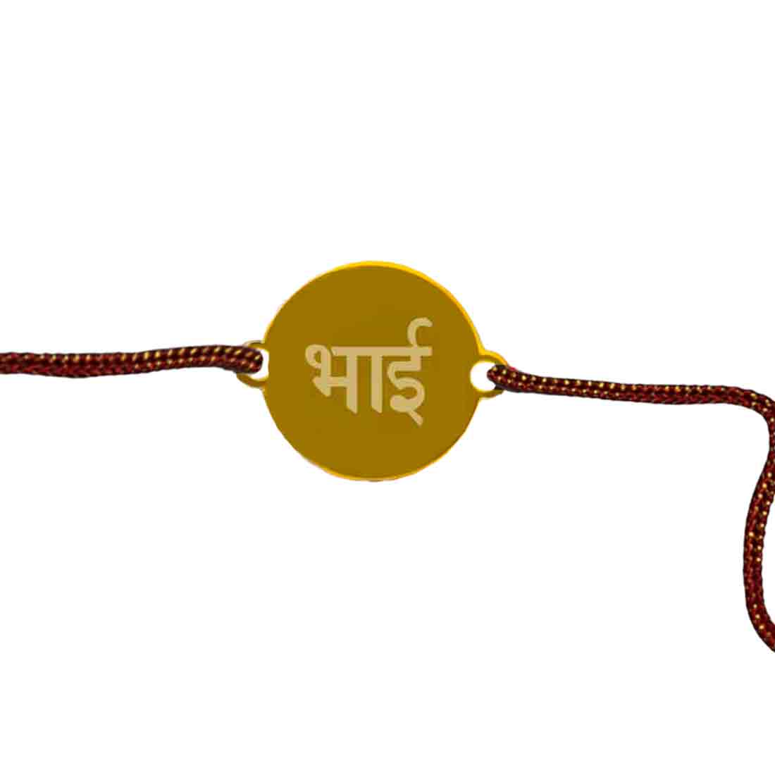 Personalised Name Rakhi For Your Brother- Custom Gold Acrylic Stylish Rakhis - Image 2