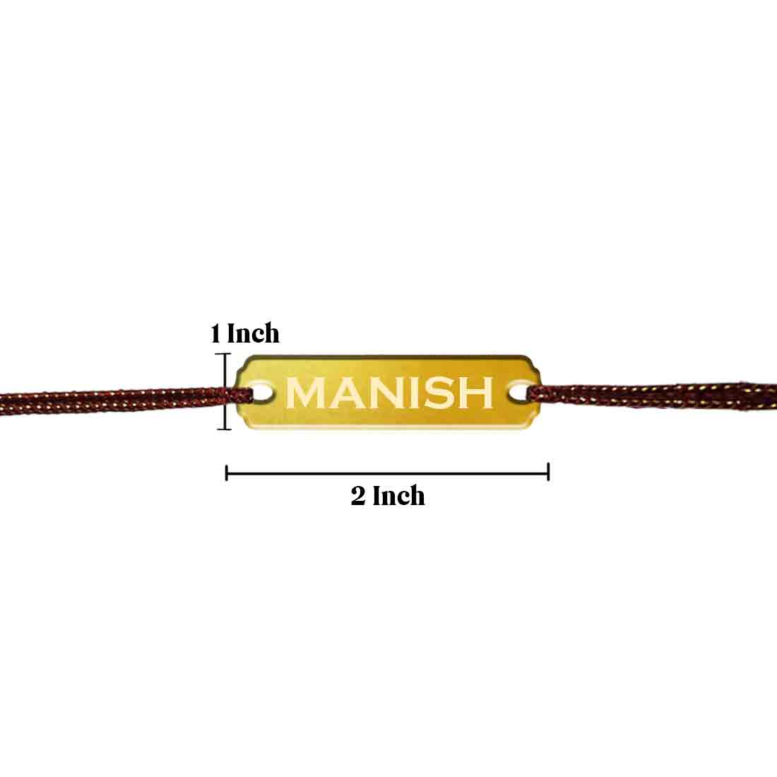 Personalised Name Rakhis For Raksha Bandhan Engrave Your Brother Name Acrylic Rakhi - Image 3