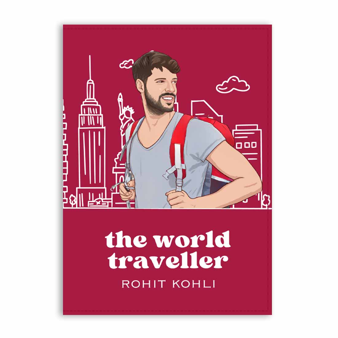 Personalised Passport Cover With Caricature Art Photo & Name - Image 3