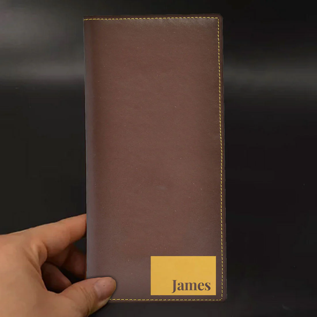 Leather Customised Passport Case Travel Wallet Organizer - Name Box - Image 2