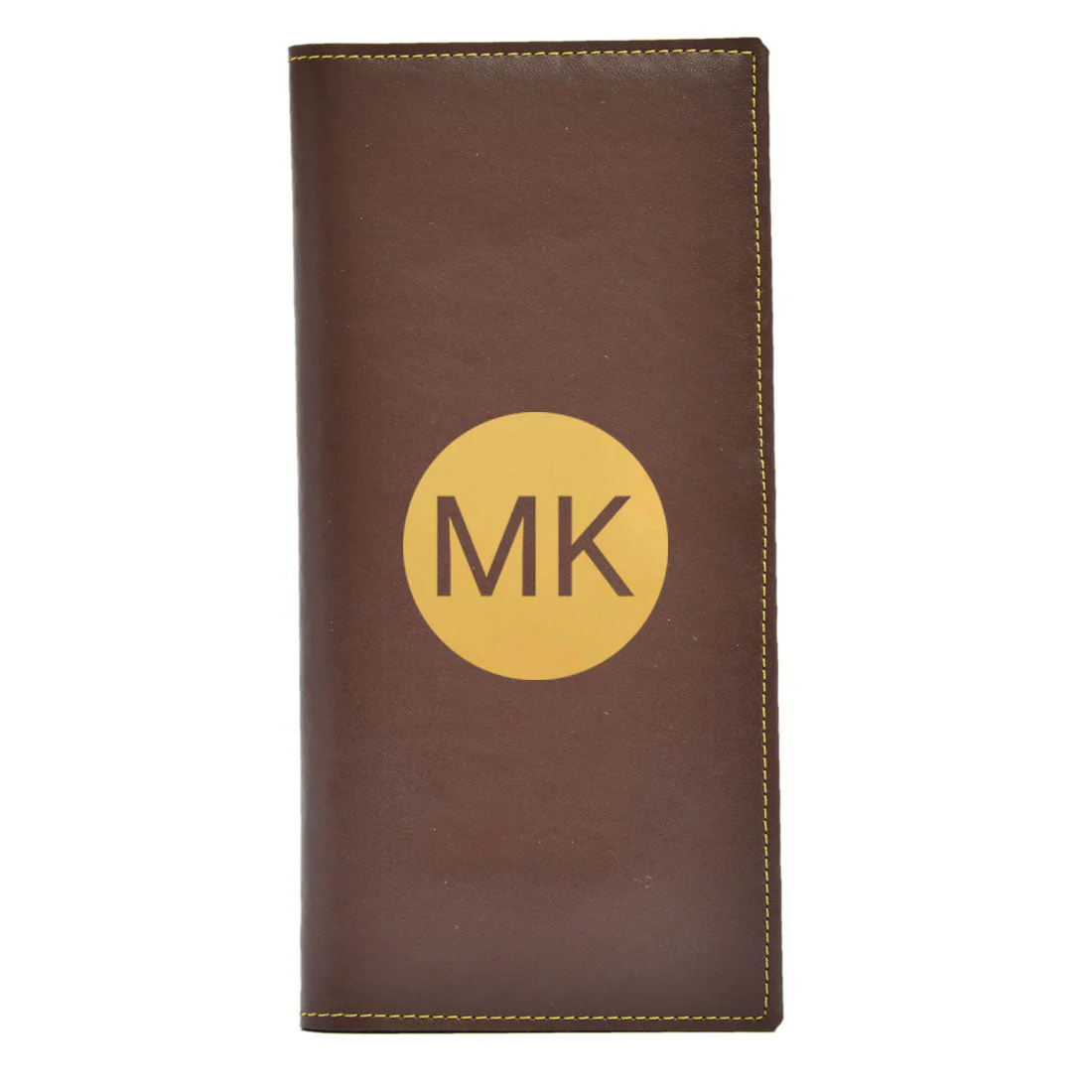 Leather Passport Wallet Case Personalised Travel Organizer - Circle Initials - Image 2