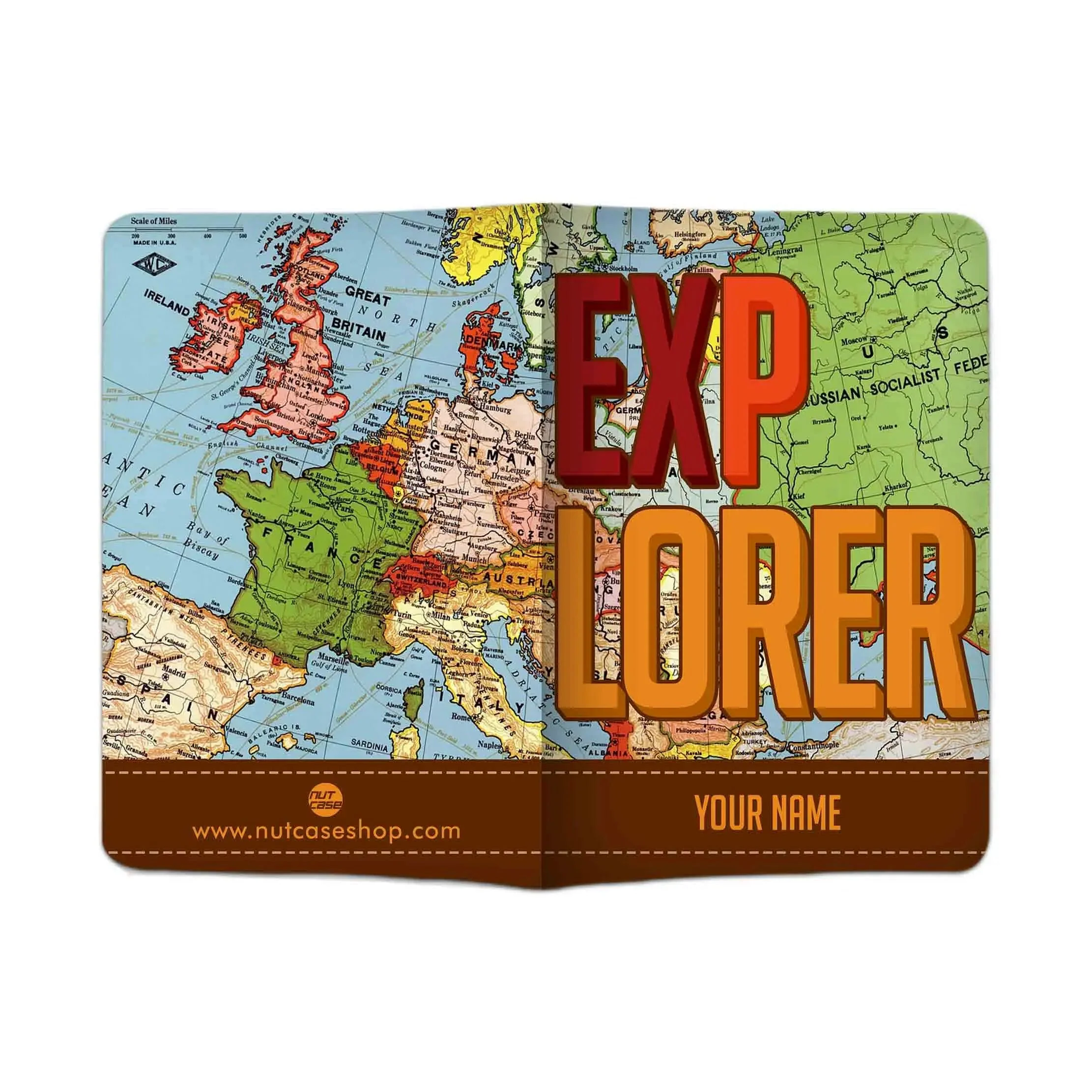Personalized Passport Cover for Him - EXPLORER - Image 3