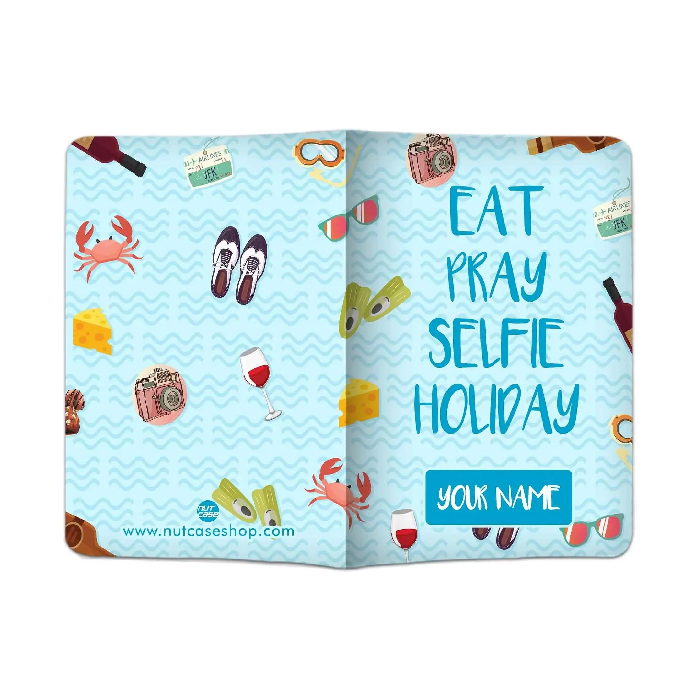 Personalized Fancy Passport Cover -  Eat Pray Selfie Holiday - Image 3