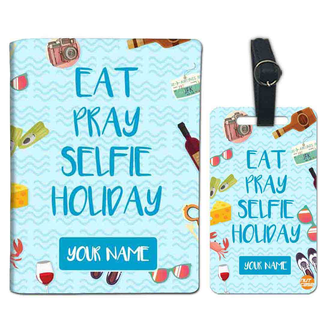 Personalized Fancy Passport Cover -  Eat Pray Selfie Holiday - Image 4