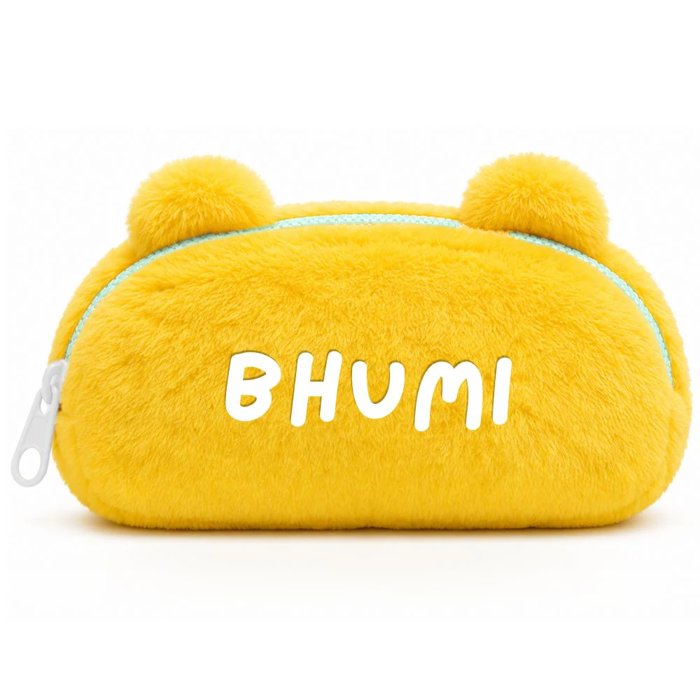 Personalised Pencil Pouch with 3D Ears & Custom Name | Birthday Gift for Kids | Plush Faux Fur - Image 15