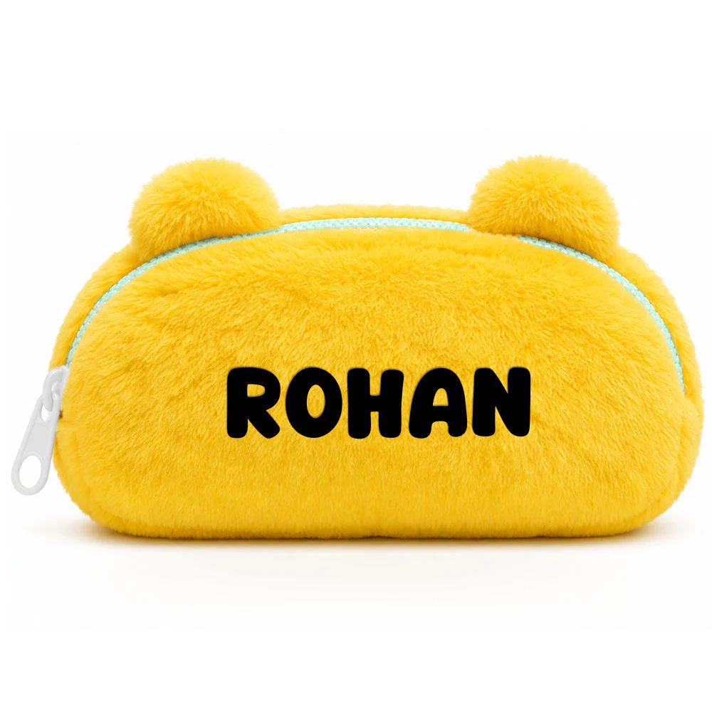 Personalised Pencil Pouch with 3D Ears & Custom Name | Birthday Gift for Kids | Plush Faux Fur - Image 16