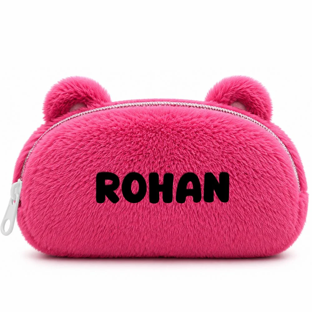 Personalised Pencil Pouch with 3D Ears & Custom Name | Birthday Gift for Kids | Plush Faux Fur - Image 23