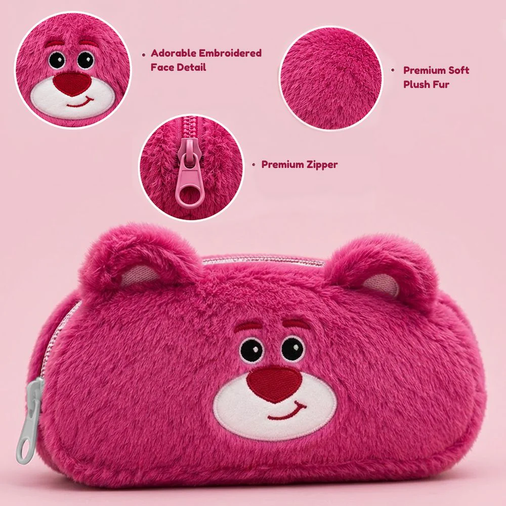 Personalised Pencil Pouch with 3D Ears & Custom Name | Birthday Gift for Kids | Plush Faux Fur - Image 3