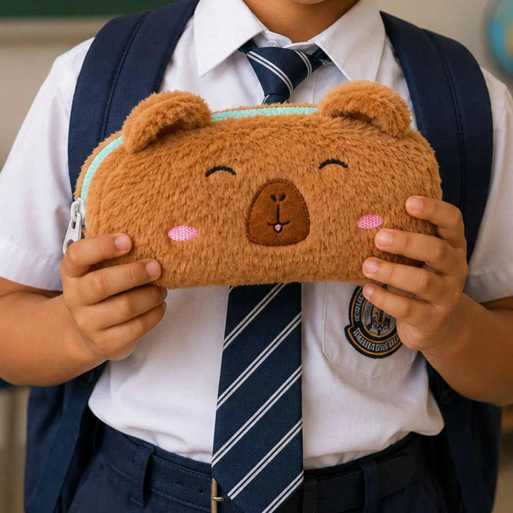 Personalised Pencil Pouch with 3D Ears & Custom Name | Birthday Gift for Kids | Plush Faux Fur - Image 7