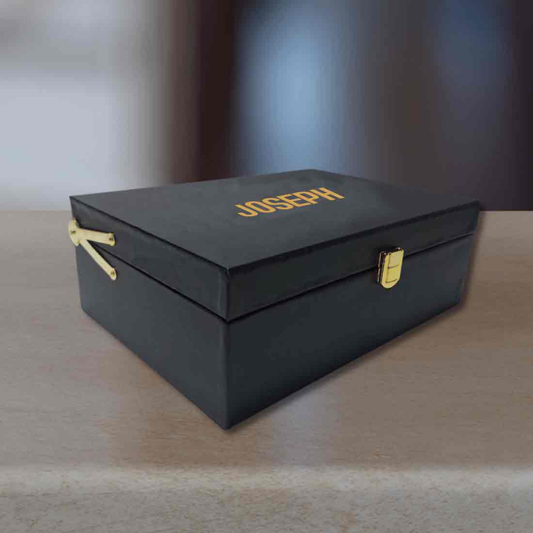 Personalized Gift Boxes for Men Women Vegan Leather Box - Add Name - Image 4