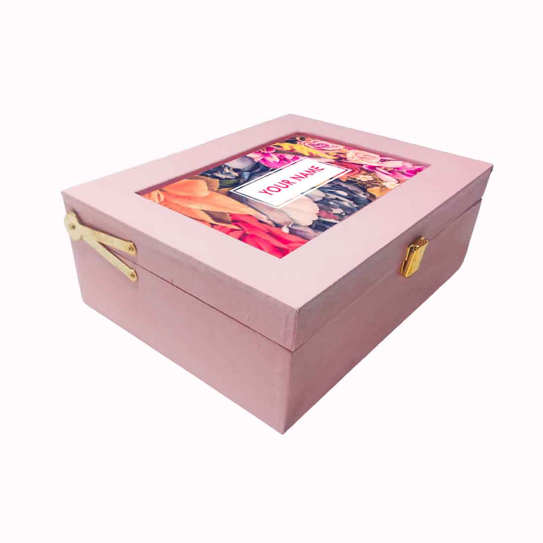 Customized Jewelry Box for Women Wedding Gift Add Name - Multi Flower - Image 2