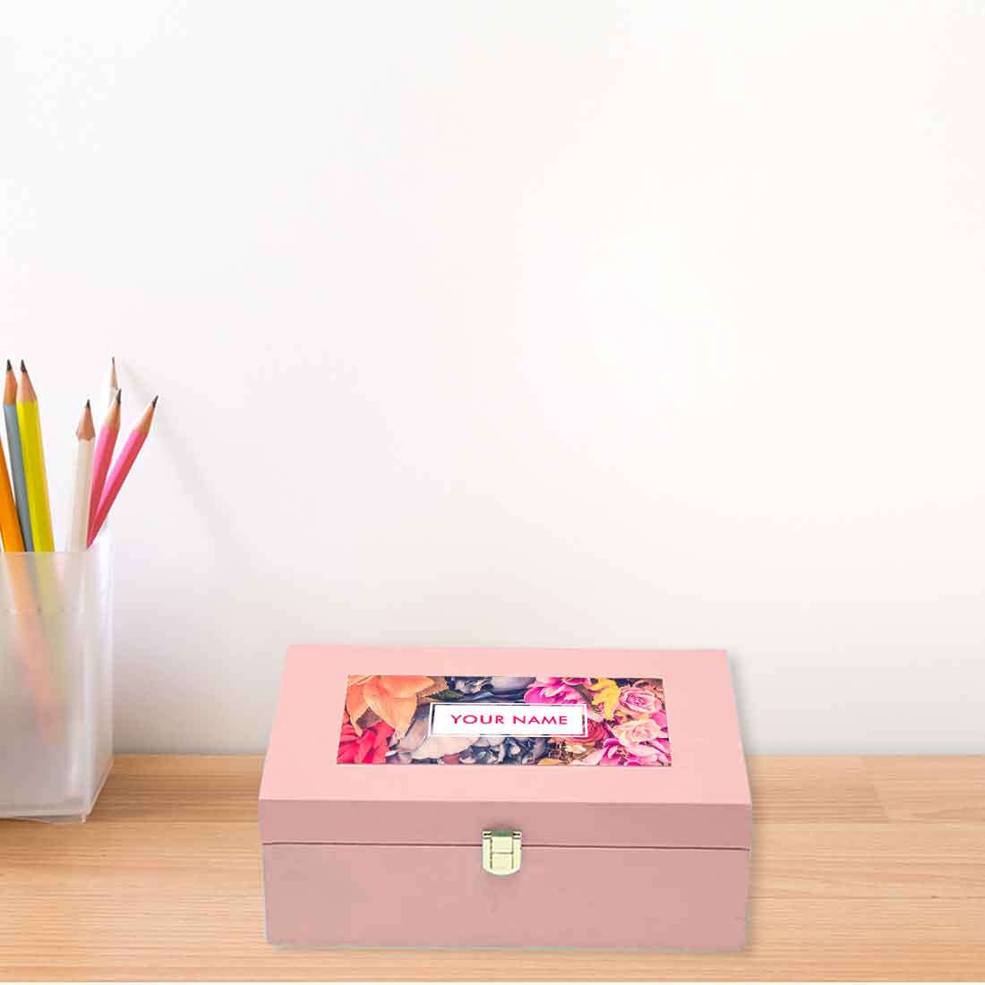 Customized Jewelry Box for Women Wedding Gift Add Name - Multi Flower - Image 4