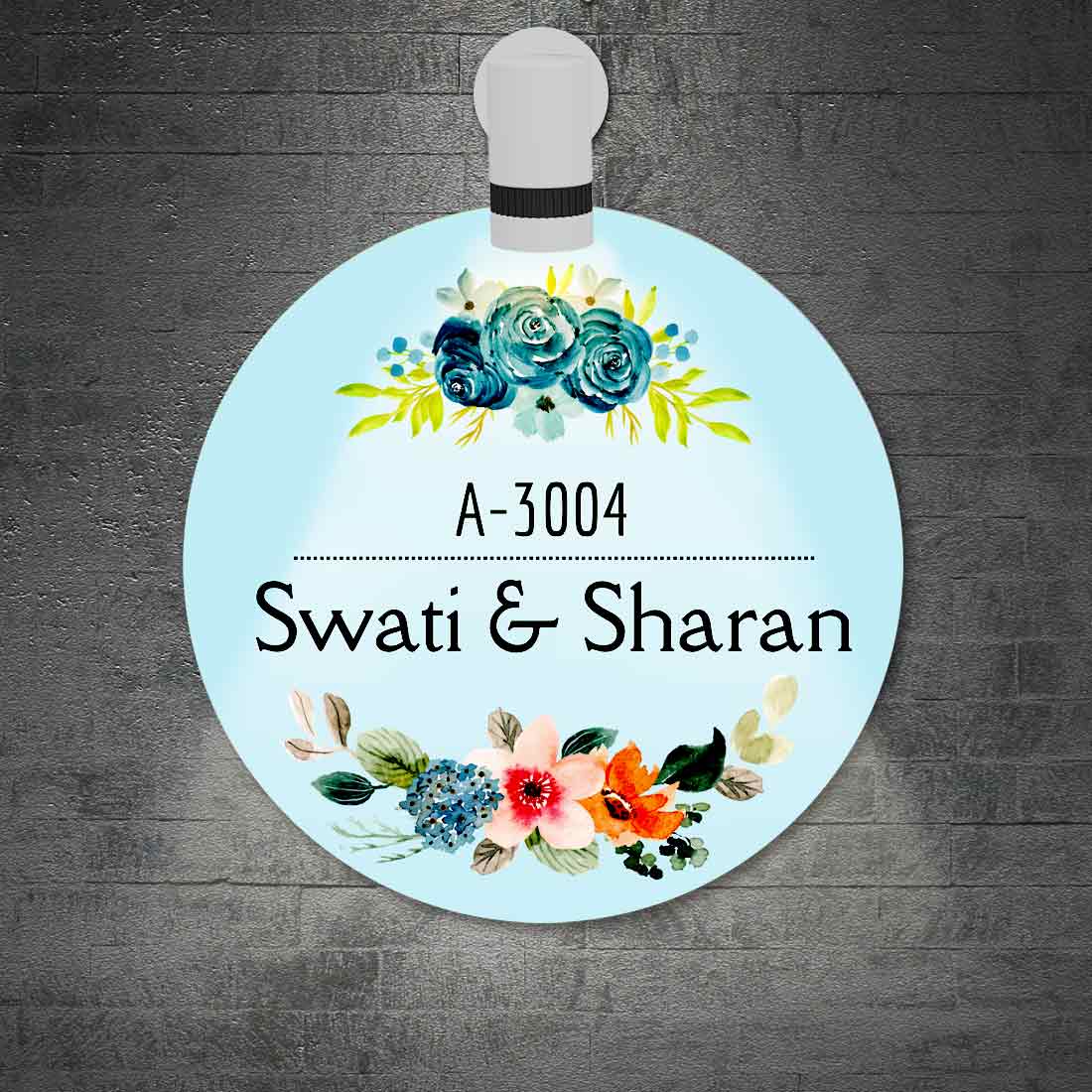 Round Customized Name Plate for Door Made Waterproof Print - Lily Of The Nile
