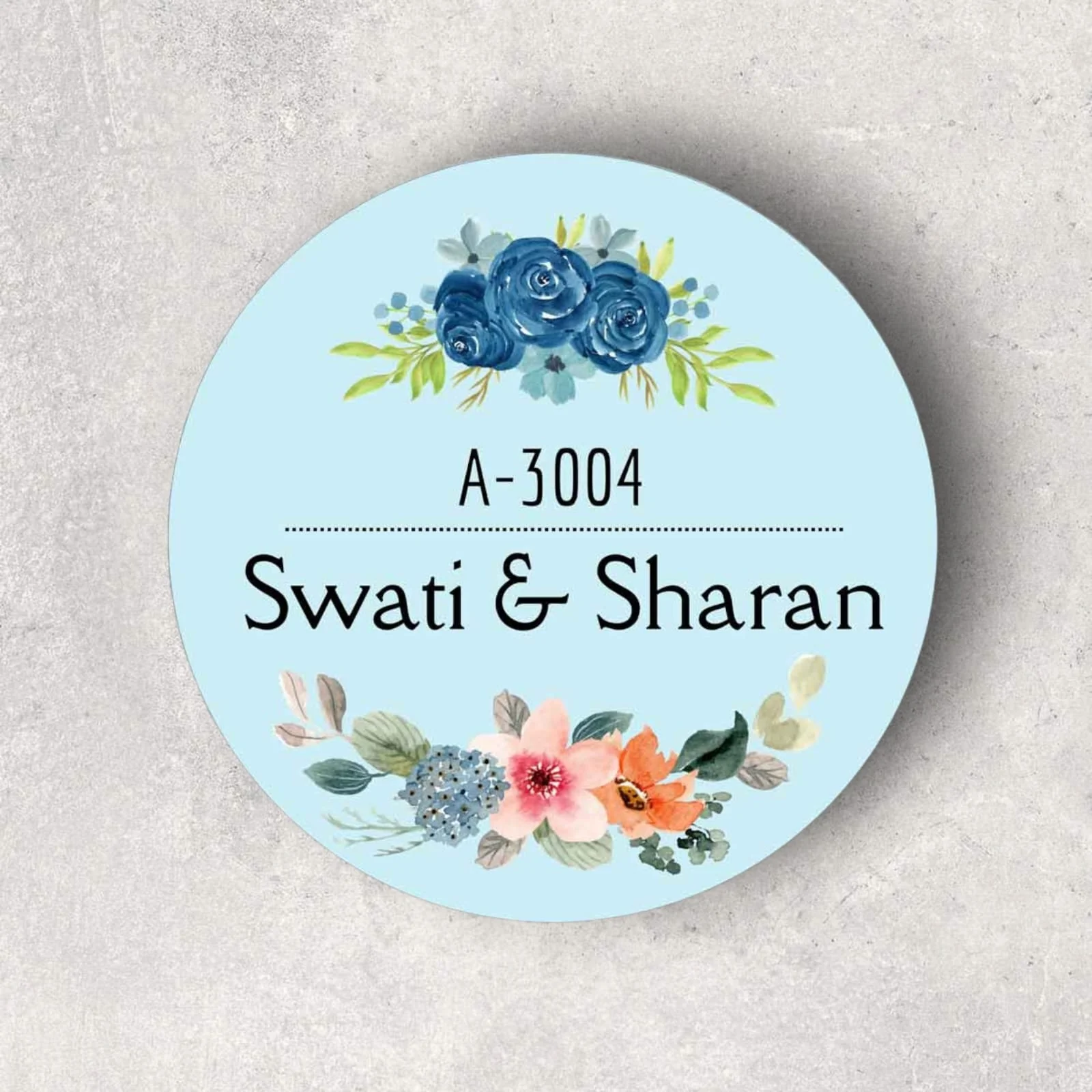 Round Customized Name Plate for Door Made Waterproof Print - Lily Of The Nile - Image 2