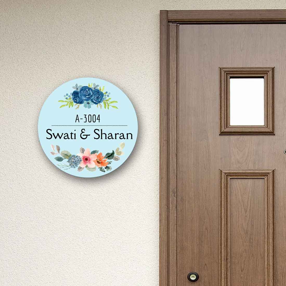 Round Customized Name Plate for Door Made Waterproof Print - Lily Of The Nile - Image 3
