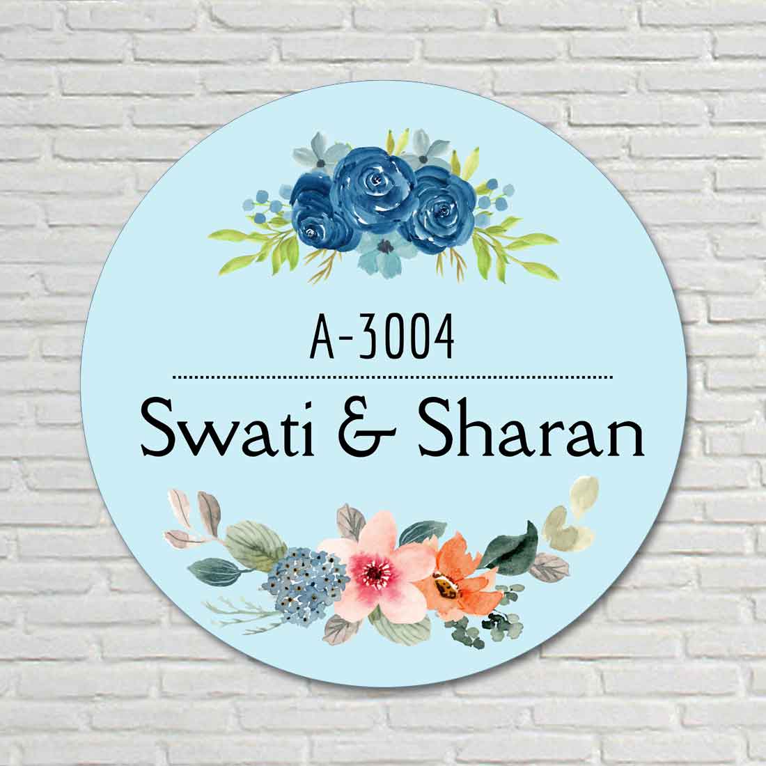 Round Customized Name Plate for Door Made Waterproof Print - Lily Of The Nile - Image 4