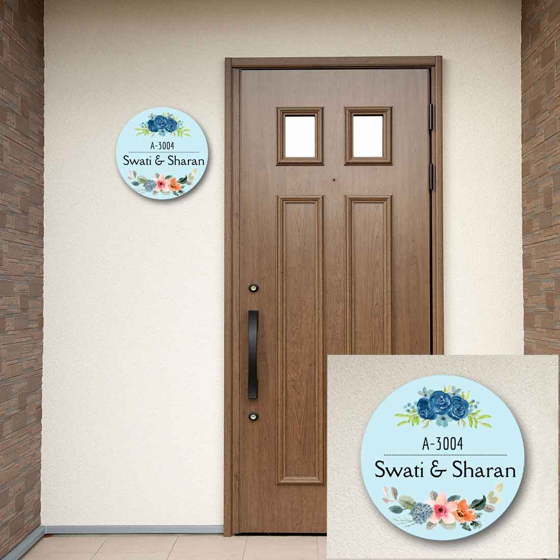 Round Customized Name Plate for Door Made Waterproof Print - Lily Of The Nile - Image 5
