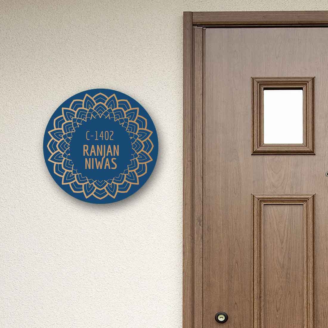 Custom Name Plates for House & Office Outdoor Decor - Blue Symmetry - Image 4
