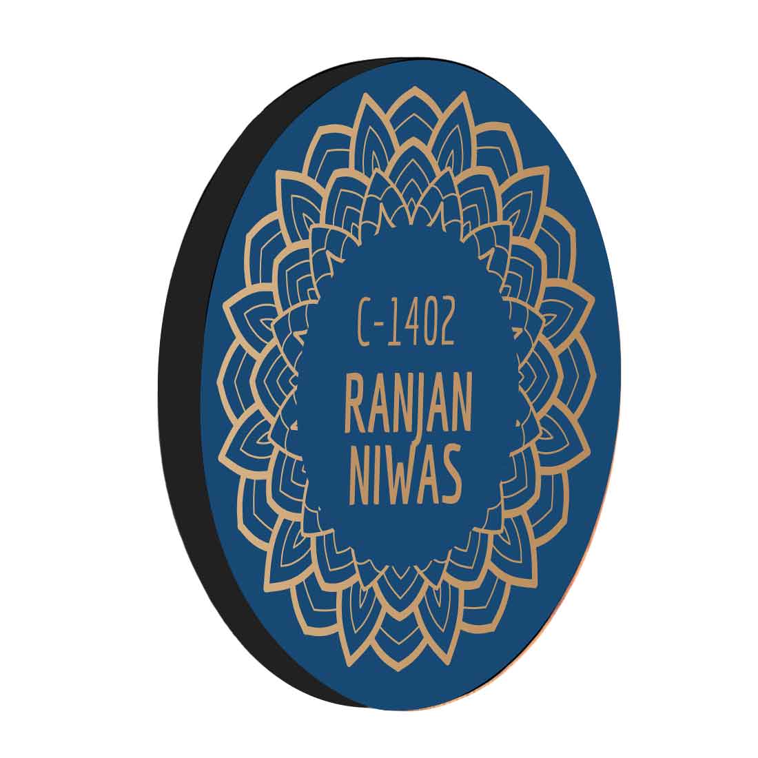 Custom Name Plates for House & Office Outdoor Decor - Blue Symmetry - Image 6