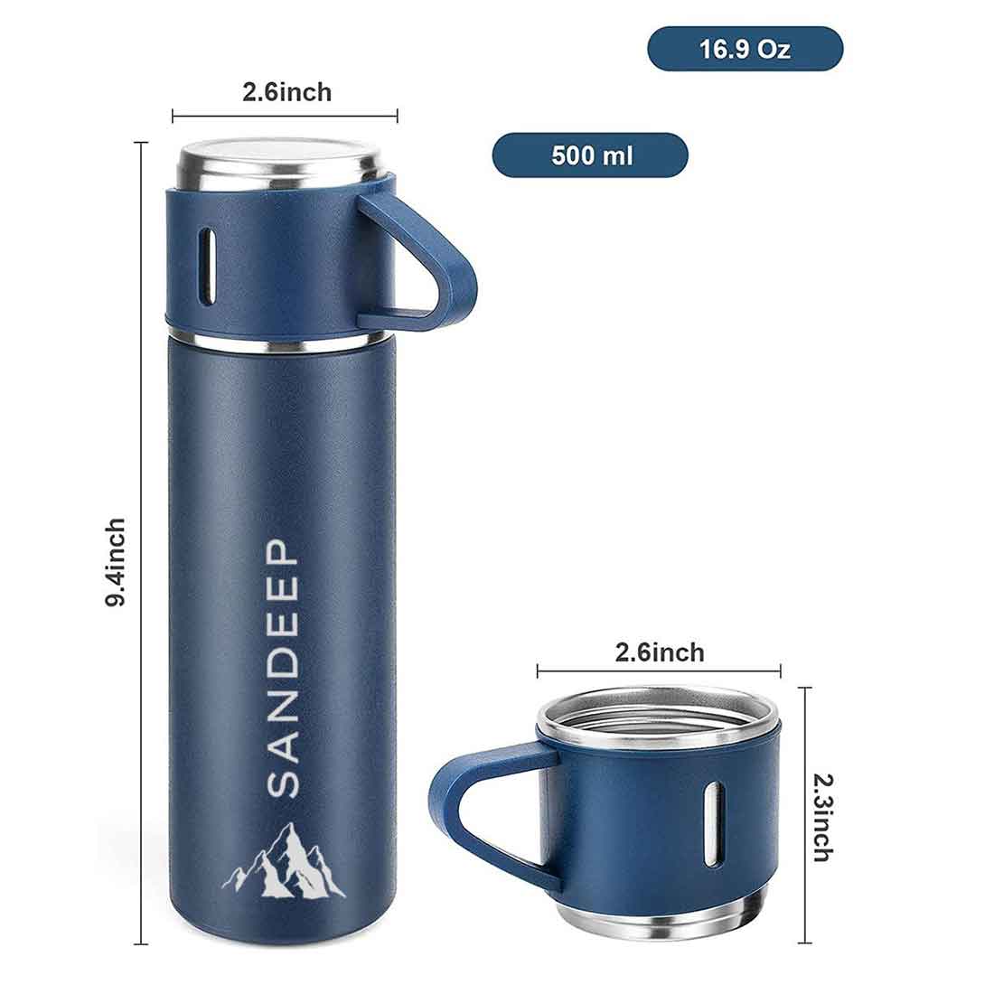 Personalised Tea Flask Thermos With 2 Cups Set - Mountain - Image 15