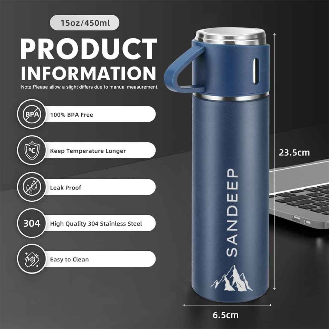 Personalised Tea Flask Thermos With 2 Cups Set - Mountain - Image 17