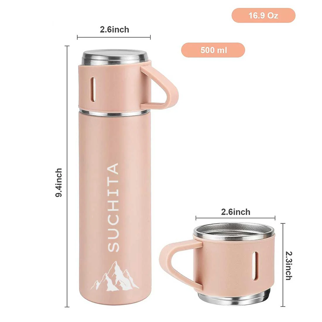 Personalised Tea Flask Thermos With 2 Cups Set - Mountain - Image 39