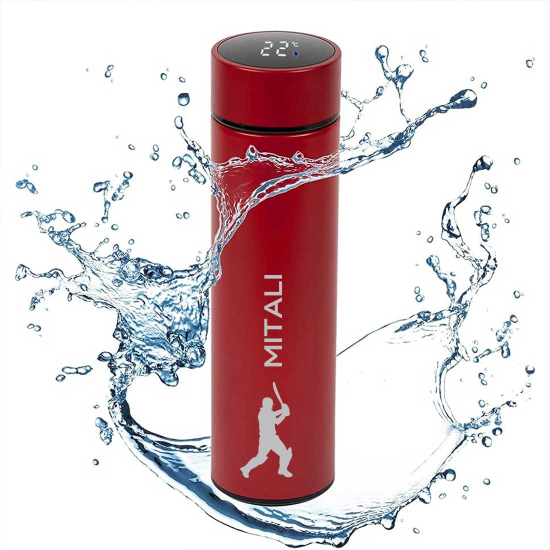 Custom Thermos Vacuum Flask with Temperature Display for Boys 500ml - Cricket - Image 5