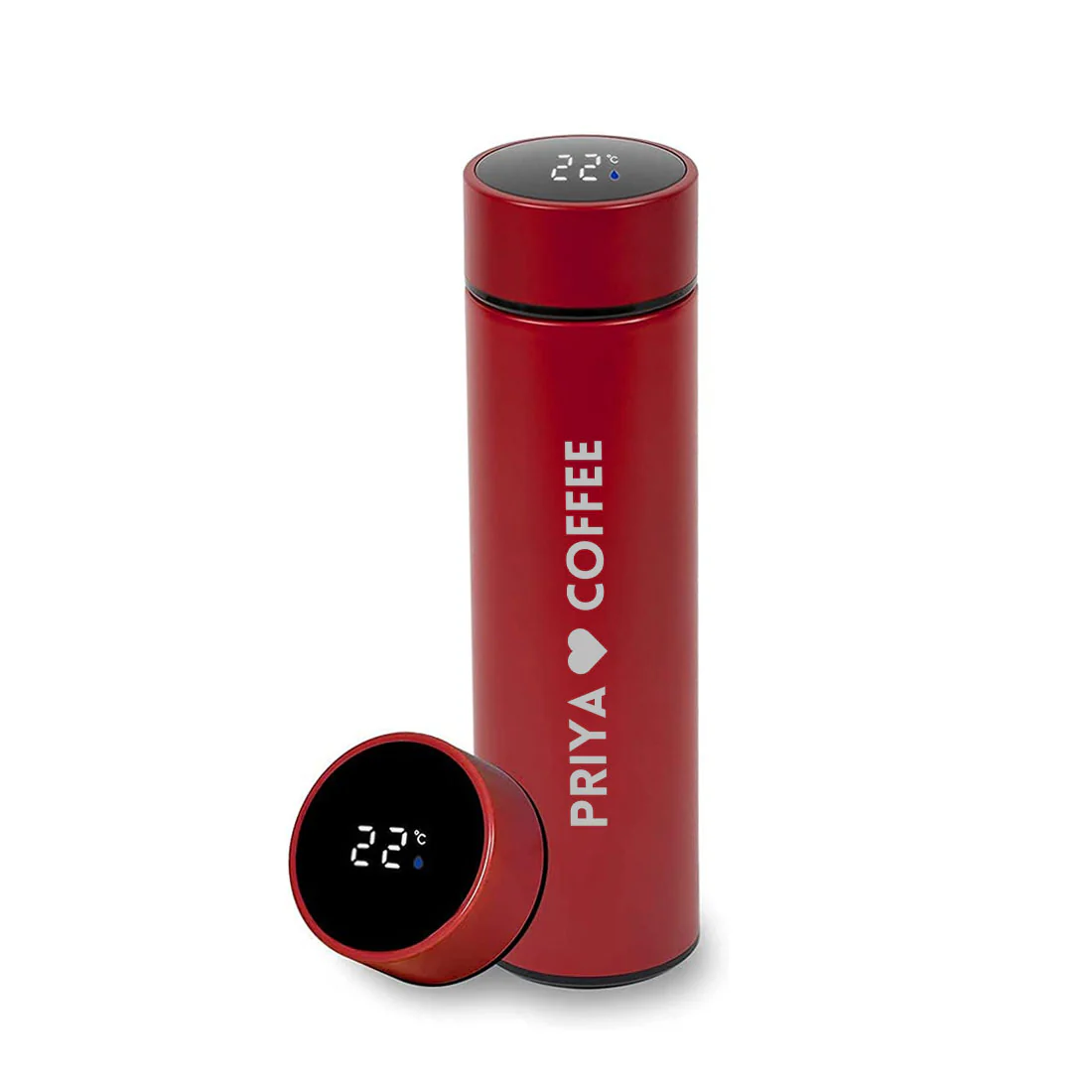 Personalised Tea Flask With Temperature Display Engraved Name 500ml - COFFEE - Image 8