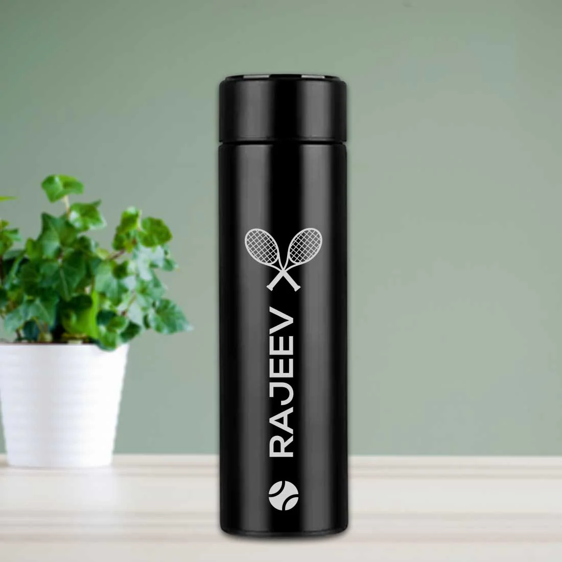 Personalised Tea Flask Thermal Hot & Cold With Temperature Display - Racket - Image 9