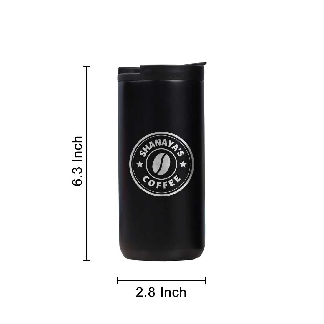 Personalised Tea Travel Mug with Lid Name Engraved Stainless Steel Flask (400ML) - Image 8