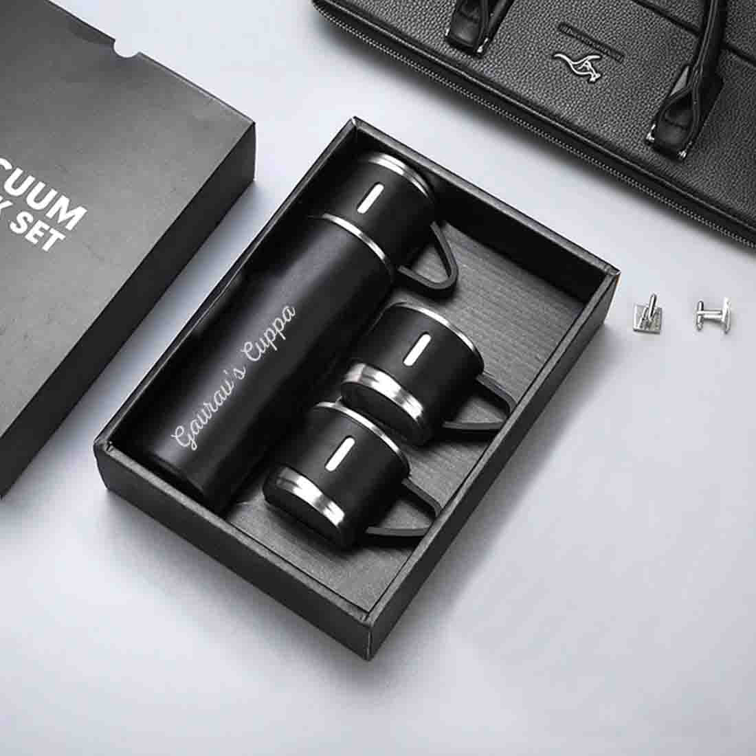 Personalized Thermos Cup Set Travel Coffee Tea Mug Flask Gift Box - Cuppa - Image 2