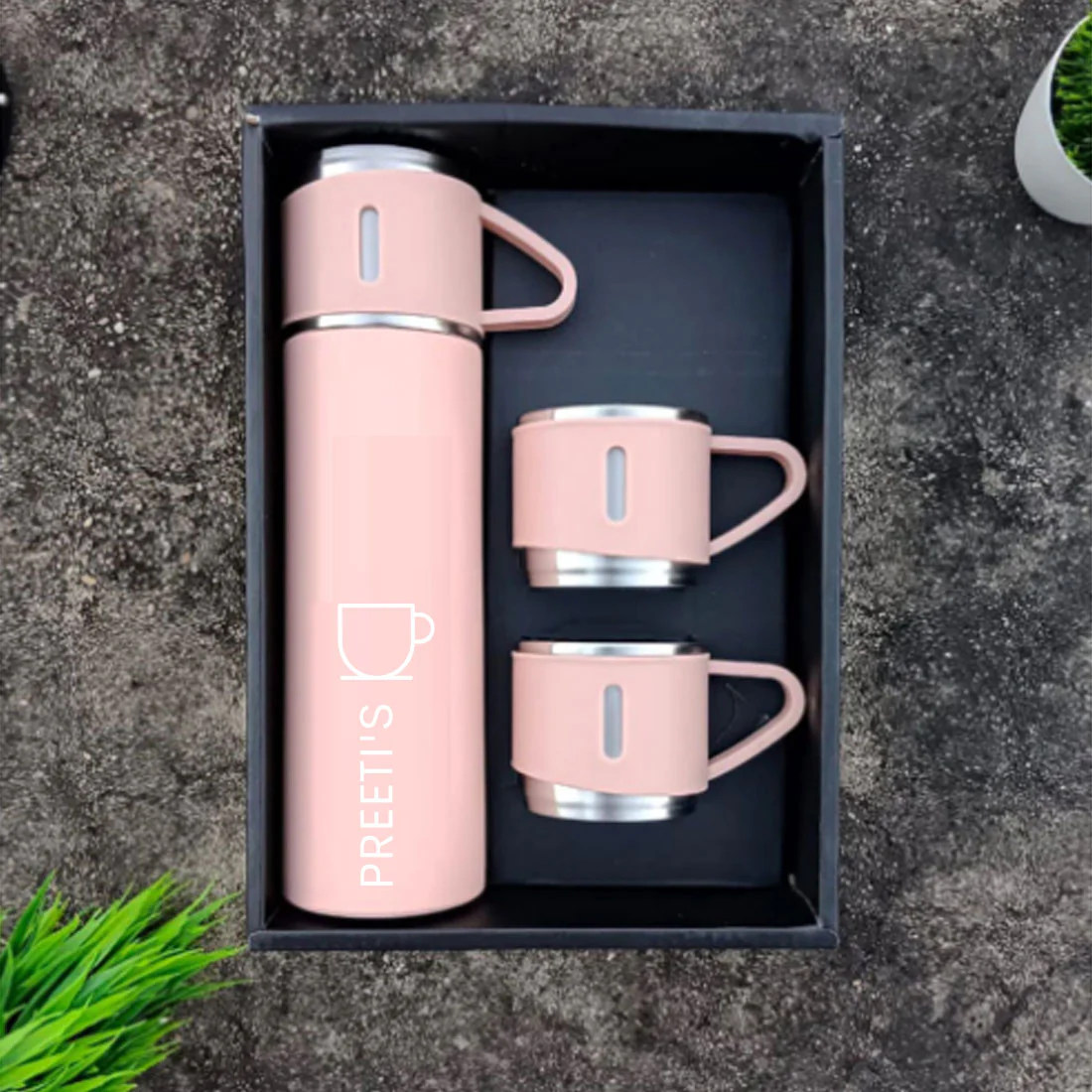 Personalised Thermos Cup Set Travel Coffee Tea Mug Flask Gift Box With Name - Image 11