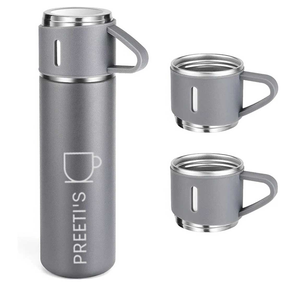 Personalised Thermos Cup Set Travel Coffee Tea Mug Flask Gift Box With Name - Image 26