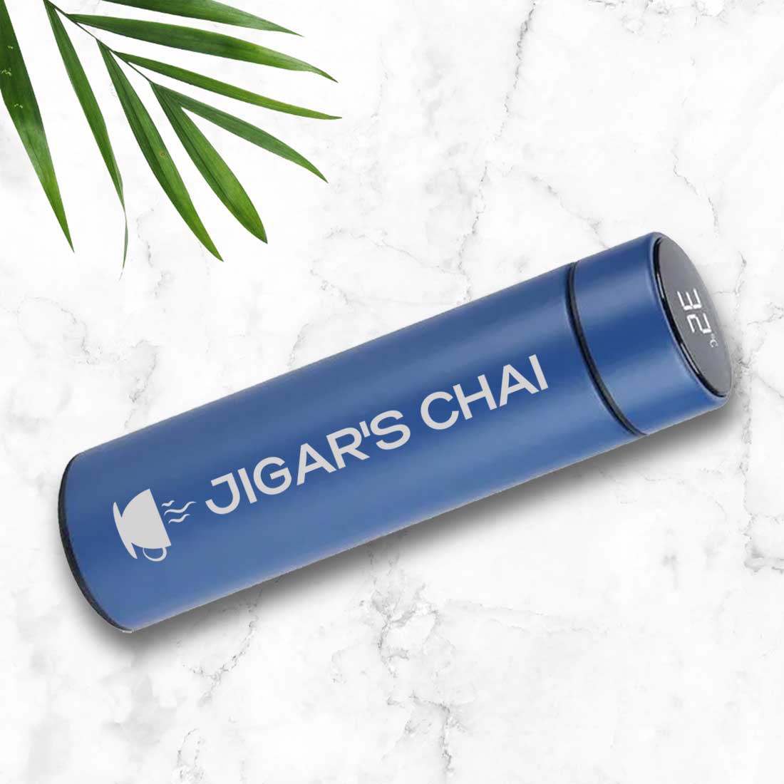 Blue Personalised Thermos Flask For Tea With Temperature Display - Chai Lovers - Image 5