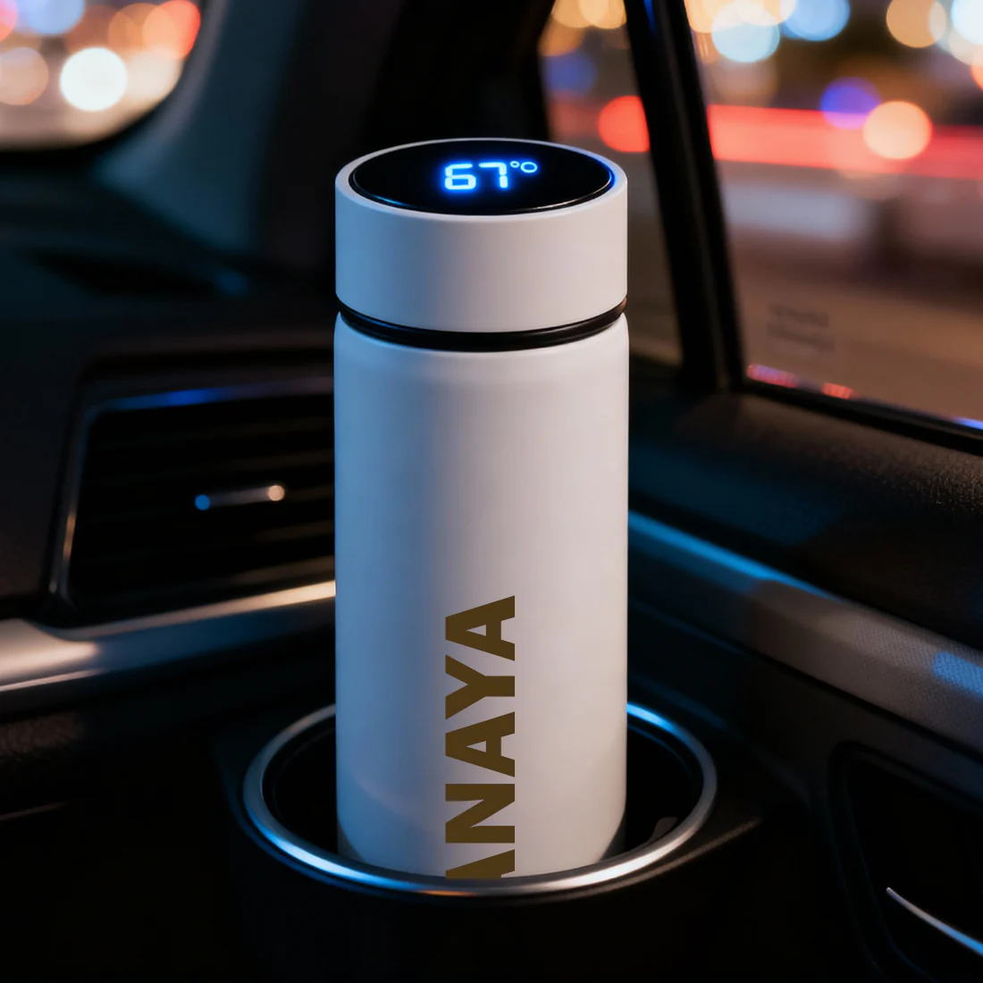 Personalised Thermos Flask for Tea Coffee with Temperature Display- Red - Image 22