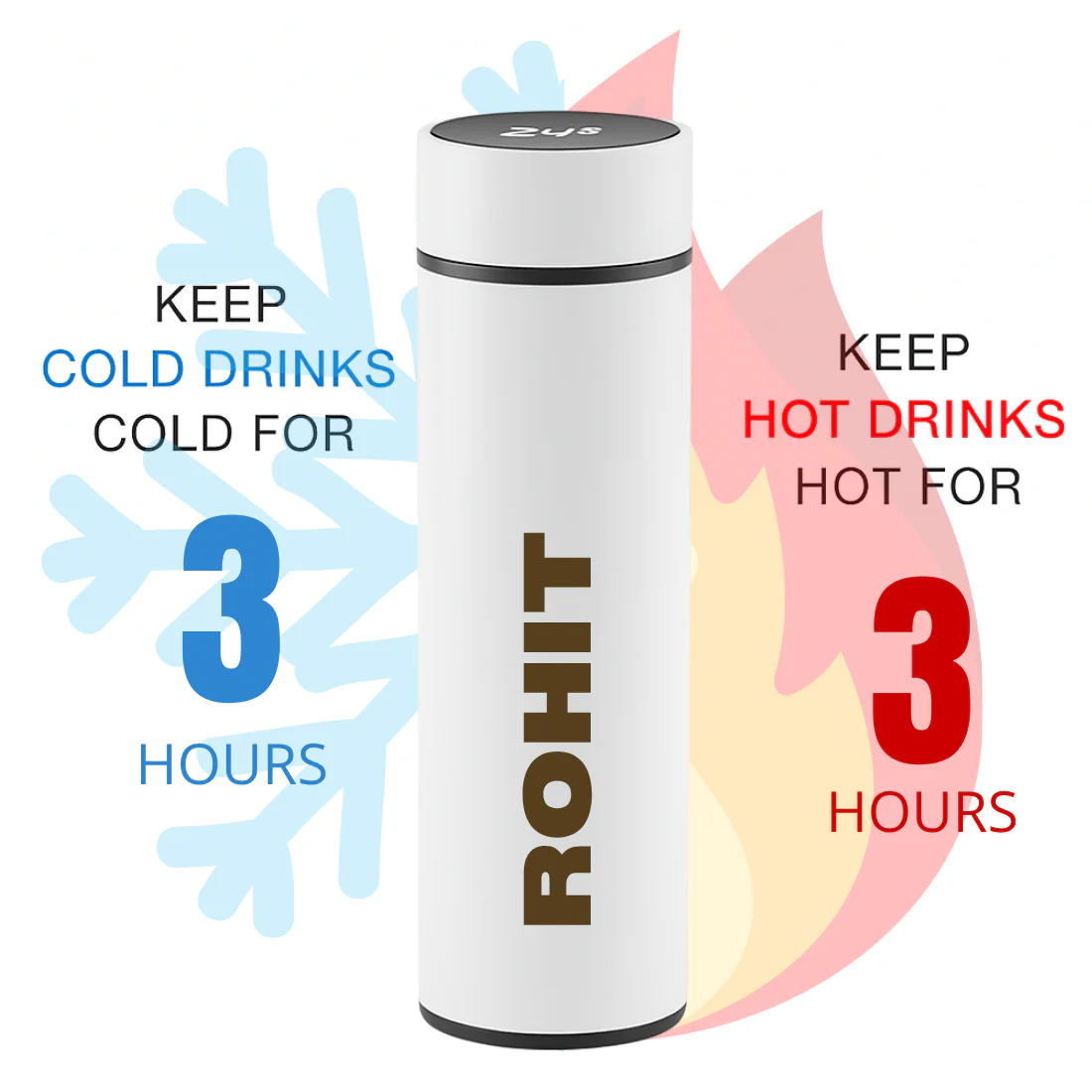 Personalised Thermos Flask for Tea Coffee with Temperature Display- Red - Image 26