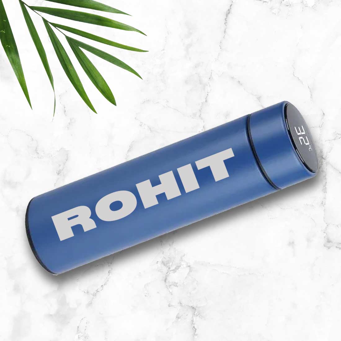 Blue Personalised Thermos Flask With Temperature Display - Add Name - Image 4