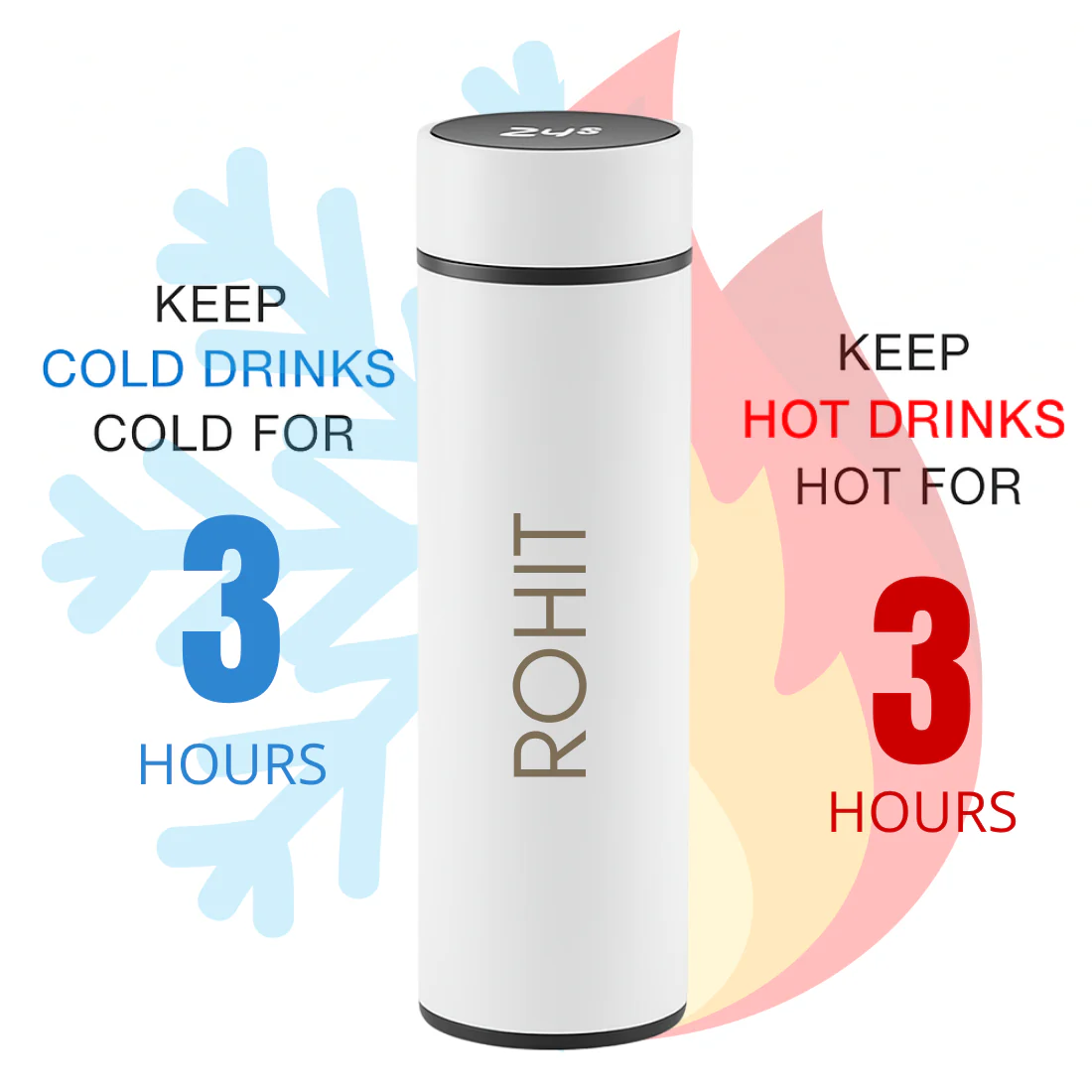 Personalised Thermos Flask with Temperature Display- 500ml Insulated Bottle - Image 13